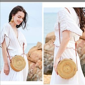 Bali circle rattan crossbody bag